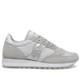 Championes Saucony Jazz Original de dama, color gris con detalles plateados.