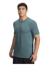 Remera deportiva Under Armour Vanish Elite Seamless de manga corta y cuello redondo, color verde, con diseño sin costuras y logo iridiscente en el pecho.