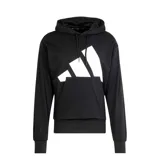 Canguro Adidas de hombre, color negro con el logo de la marca en blanco estampado en el frente. Presenta capucha con cordones ajustables, bolsillo tipo canguro y puños acanalados.