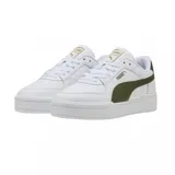 Championes Puma modelo CA Pro Classic II, de diseño urbano con plataforma, color blanco con detalles de logo en dorado.