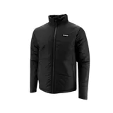 Campera negra con cierre frontal, cuello alto y logo de Caterpillar en el pecho.