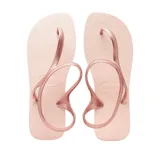 Ojotas Havaianas Flash Urban color rosa claro con tiras finas con diseño trenzado y tira trasera.