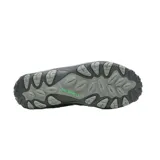 Championes de trekking Merrell modelo Accentor 3, impermeables, de color negro con detalles en gris, naranja y verde.