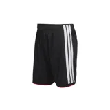 Short de fútbol Adidas de Alemania, modelo Home 2026. Diseño negro con tres tiras blancas a los costados y detalles en rojo en el ruedo.