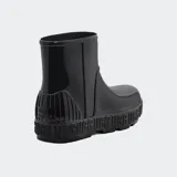 Botas de lluvia grises de caña baja, hechas de material resistente al agua, con suela gruesa con el logo de UGG en relieve.