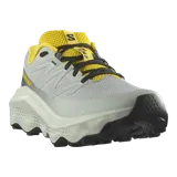 Championes de trail running Salomon Ultra Flow 2, de color negro con suela blanca y detalles en gris. Cuenta con upper de malla transpirable, entresuela amortiguada y suela con tacos para mayor tracción en terrenos difíciles.