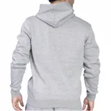 Canguro deportivo con capucha y cordones ajustables, confeccionado en tejido de algodón y poliéster. Presenta un bolsillo frontal tipo canguro, puños y ruedo acanalados, y el logo de la marca bordado en el pecho.