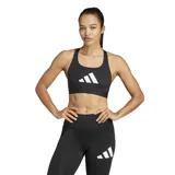 Top deportivo Adidas Powerreact de color negro, con diseño de espalda racer-back en tejido de malla transpirable y logo de la marca estampado en blanco en el frente. Cuenta con banda elástica inferior para mayor ajuste y tecnología de absorción de humedad.