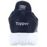 Championes urbanos Topper modelo Mamba, color negro con suela blanca. Presentan un diseño de tejido transpirable con refuerzos laterales sintéticos y cierre con cordones.