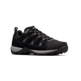 Championes de trekking Columbia modelo Redmond V2 Waterproof, color negro con detalles en gris. Confeccionados en malla y gamuza, con suela dentada de alta tracción y tecnología impermeable.