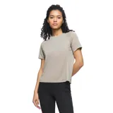 Remera deportiva Merrell Driftshade de manga corta, color gris, con diseño de cuello redondo y paneles laterales lisos en contraste.