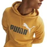 Canguro Puma Essentials color ocre con capucha y cordones ajustables. Logotipo de Puma estampado en el pecho en color negro.