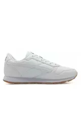 Championes deportivos Topper Raven, color blanco con detalles en azul marino y suela de goma marrón.