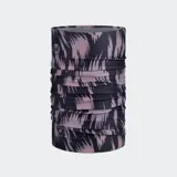 Braga de cuello tubular multifuncional Buff Thermonet, con estampado abstracto en tonos negro y rosado/violeta claro.