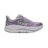 Championes de running Hoka Bondi 9, color lila con suela amortiguada blanca y el logo de la marca en el lateral.