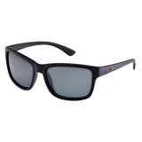 Lentes de sol MDQ modelo Chicama, con armazón rectangular negro mate y cristales oscuros. Presentan un detalle colorido en las patillas.