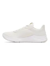 Championes de entrenamiento Under Armour modelo W Aurora 3, color beige, con diseño específico para mujer. Presentan parte superior de malla transpirable con detalles en gamuza, mediasuela con amortiguación Charged+ y suela de goma con tracción multidireccional.