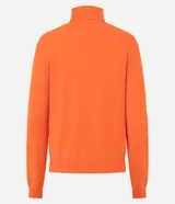 Suéter de punto color crema con cuello alto y mangas largas. Presenta un diseño ajustado al cuerpo con puños acanalados.