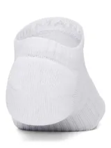 Medias deportivas cortas Under Armour modelo Performance Cotton No Show, color blanco con el logo de la marca bordado en negro en el empeine.
