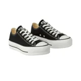 Zapatillas Converse Chuck Taylor All Star de lona negra con plataforma blanca.