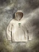 Buzo canguro con capucha Star Wars Endor Issue Pullover de color beige, con diseño bordado y flocado en el pecho que representa Bright Tree Village, bolsillo frontal tipo canguro y puños y dobladillo acanalados.