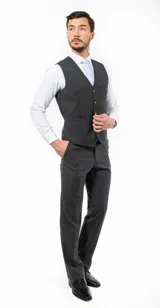 Pantalón de vestir negro Florenzi, de corte clásico confort, ideal para la oficina. Confeccionado en poliéster y viscosa.