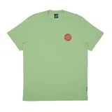 Remera verde oliva de manga corta con logo de Santa Cruz estampado en el pecho.