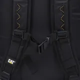Mochila negra unisex marca CAT, modelo Explorer Cabin Backpack. Cuenta con correas ajustables para los hombros con malla transpirable, asas laterales de tela, asa de tela, bolsillo frontal con cremallera, correa ajustable para el pecho, compartimento principal trasero con bolsillo acolchado para un ordenador portátil y correas de compresión en los laterales. Fabricada con poliéster ripstop 450D.