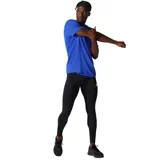 Calza larga de running negra con logo de Asics en blanco.