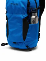 Mochila Columbia Triple Canyon de 24 litros color azul, con detalles en negro, bolsillos laterales de red y tirantes acolchados y transpirables.