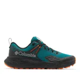 Championes de trekking Columbia Konos Trs Omni-Max para hombre, en color verde azulado y negro con detalles en naranja. Empeine de malla transpirable con sobrecapas sin costuras y suela dentada para mayor tracción.