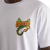Remera blanca de manga corta con estampado del logo de Creature en el pecho.