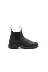 Botas tipo chelsea Blundstone modelo Classic #558, confeccionadas en cuero negro con paneles elásticos laterales y suela de goma resistente con absorción de impactos.