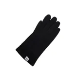 Guantes de tejido suave color negro con puño acanalado, ideales para mantener las manos abrigadas durante el invierno.