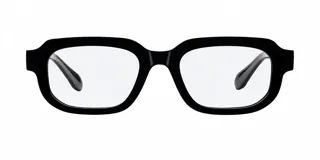 Lentes con filtro de luz azul modelo Kobe Black, con armazón rectangular de acetato negro y cristales transparentes.