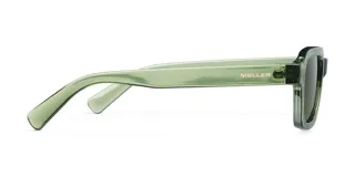 Lentes de sol unisex de forma cuadrada, color verde oliva, con lentes polarizadas verdes y protección UV400.