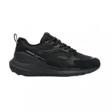 Championes Lacoste modelo L003 Evo, de diseño deportivo y urbano en color negro. Presentan una combinación de paneles de malla y superposiciones sintéticas, con el logo de la marca grabado en el lateral y una suela robusta que brinda soporte y estilo.