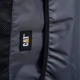 Mochila Caterpillar modelo Voyager Backpack, color azul oscuro con detalles en amarillo y negro. Cuenta con compartimento principal amplio, bolsillo frontal con panel organizador y logo de la marca bordado.