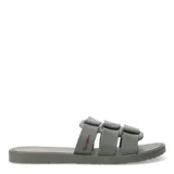 Sandalias tipo chinela Ipanema, color negro, con tiras anchas entrelazadas y logo de la marca en tono rosado en el lateral.