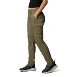 Pantalón cargo convertible Columbia Silver Ridge Utility, color verde militar, con perneras desmontables mediante cremallera para transformar la prenda en short, bolsillos laterales y traseros, y tecnología de protección solar Omni-Shade FPU 50.