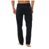 Pantalón de jean negro de corte recto, con bolsillos delanteros y traseros.