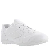 Championes de fútbol 5 Umbro modelo Touch TF, color blanco, con diseño de costuras reforzadas en la puntera y logo de la marca en el lateral.