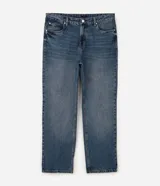 Pantalón de jean para hombre de corte recto, con lavado vintage y efecto desgastado. Posee cintura con presillas, cierre frontal con botón y cierre, además de bolsillos funcionales.