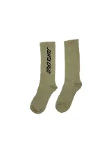 Medias de caña media color beige, con la inscripción de la marca "Santa Cruz" en color negro en el lateral.