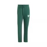 Pantalón de jogging verde con cordón ajustable en la cintura, bolsillos laterales y logo de Adidas Originals bordado en la pierna izquierda.