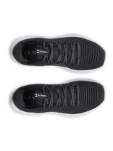 Championes de entrenamiento Under Armour modelo Dynamic 2, color negro con suela blanca. Presentan parte superior de tejido UA IntelliKnit para mayor suavidad y sujeción, mediasuela Flow para amortiguación reactiva y estabilidad lateral, y diseño sin suela de goma para una pisada más ligera.