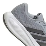 Championes Adidas Response Runner 2 color gris, diseñados para running, con capellada de malla transpirable, las clásicas tres tiras en los laterales y suela amortiguada en color blanco.