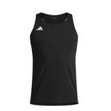Musculosa deportiva Adidas Adizero, color negro, con diseño sin mangas, cuello redondo y logo de la marca estampado en el pecho.