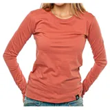 Remera de manga larga Topper, color rosado, con cuello redondo y corte ajustado. Presenta una pequeña etiqueta con el logo de la marca en el ruedo inferior.