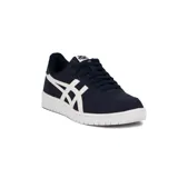 Championes Asics modelo Japan S para hombre, en color azul marino con detalles en blanco y suela de goma blanca.